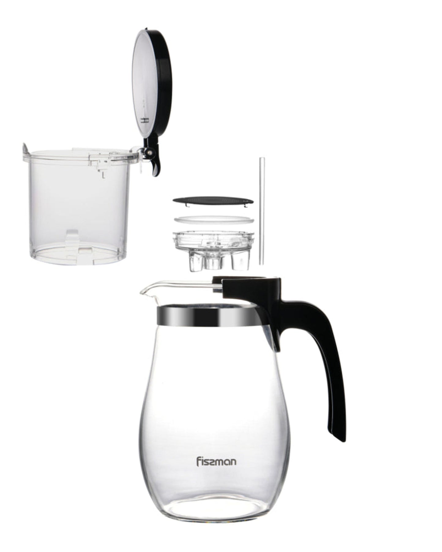 Fissman Glass Tea Pot with Filter 900ml with Stainless Steel Infuser