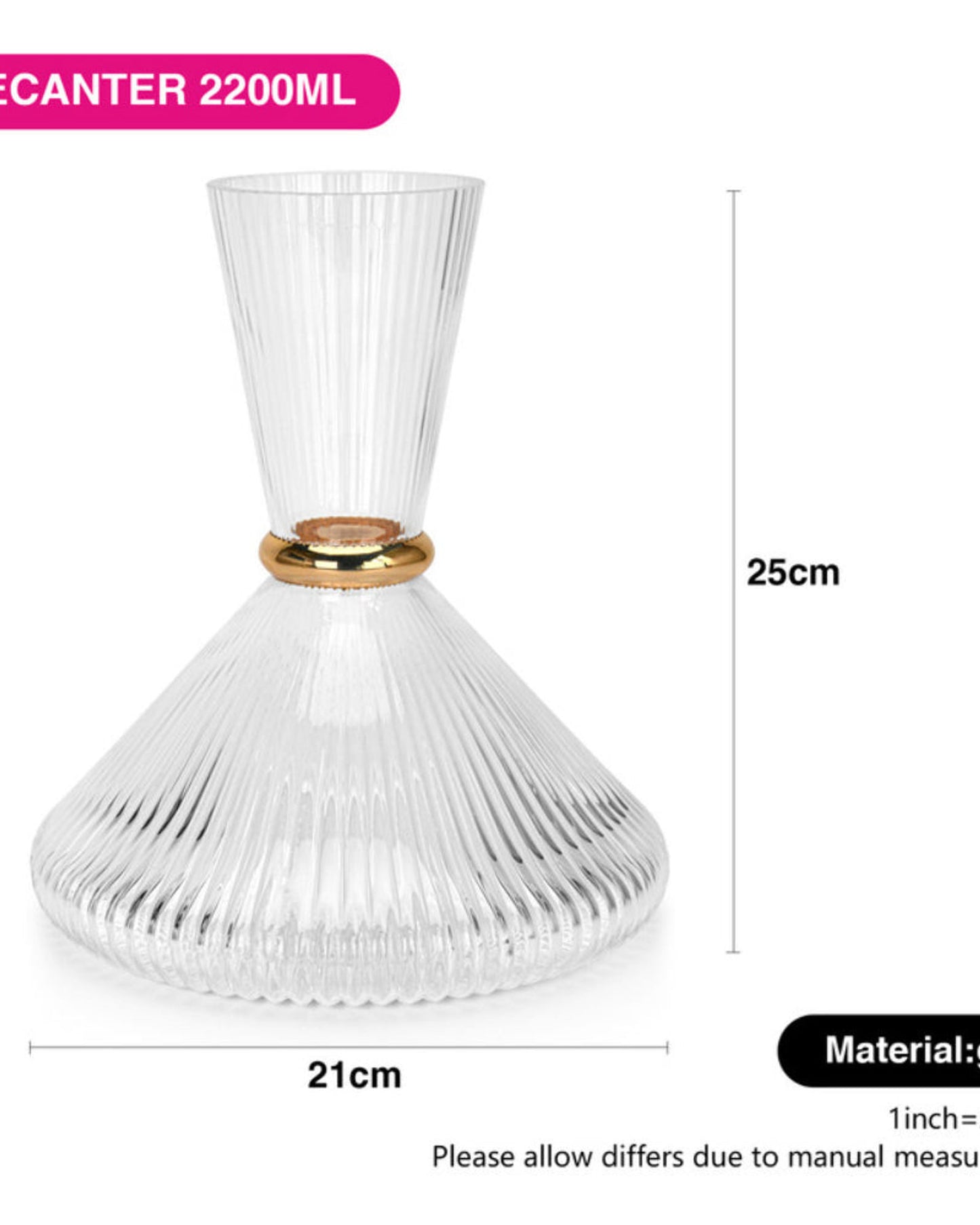 Fissman Decanter 2200ml Glass