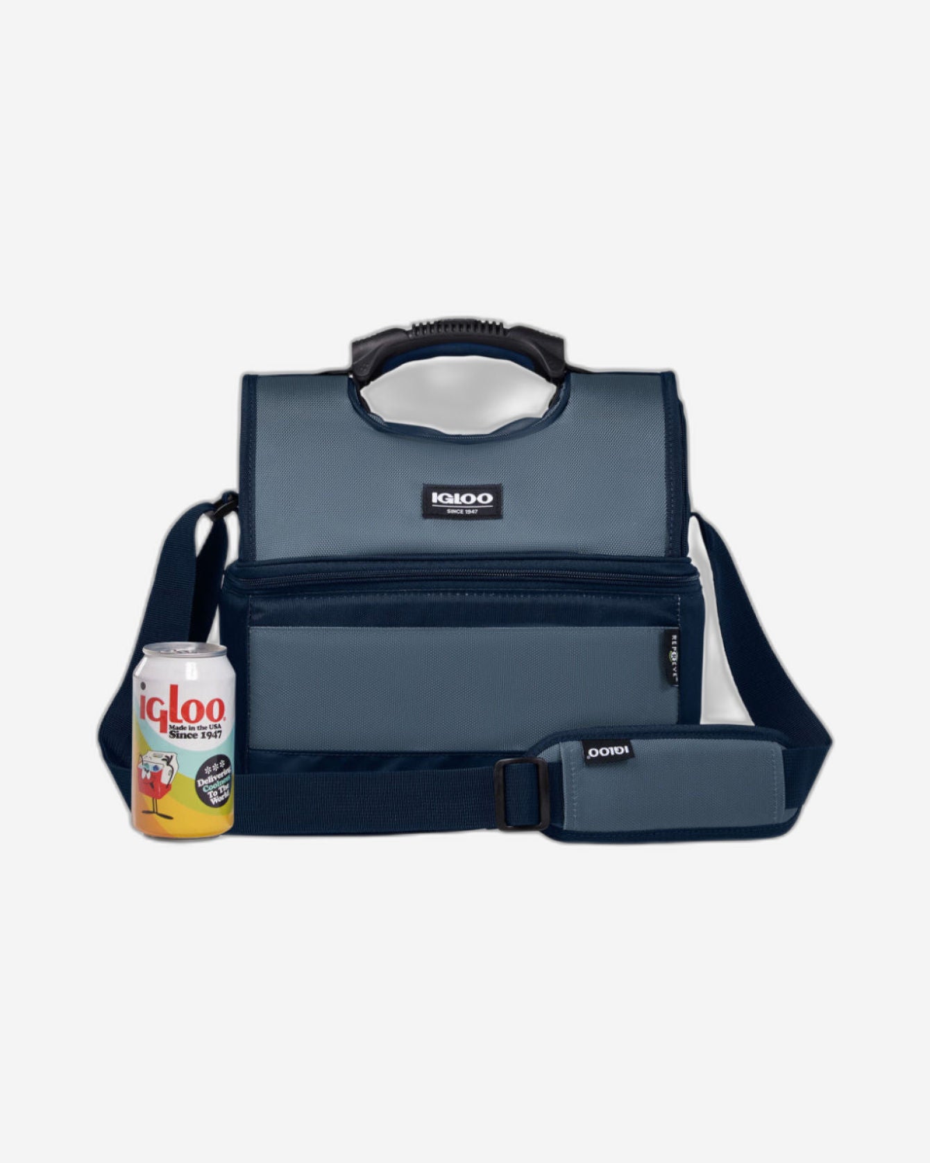 00066114-Igloo-16-Can Dual Compartment Insulated Gripper Lunch Bag - Blue