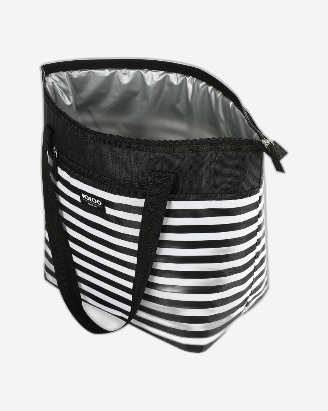 00066266-Igloo-30 Can Essential Tote Cooler Bag  - Black& White Stripe