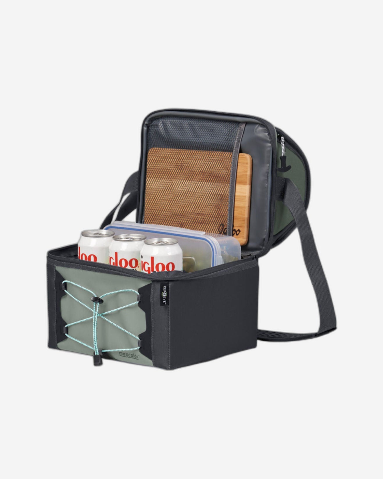 Igloo-16-Can Softsided Insulated Lunch Box Gripper Cooler Bag - Grey