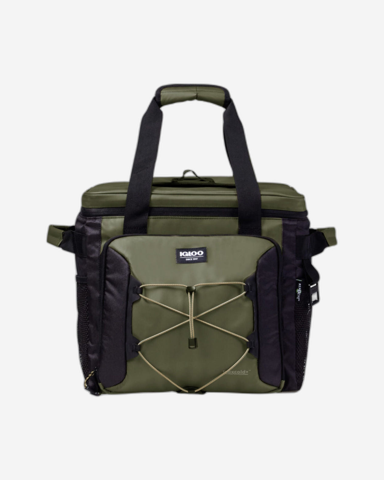 00066322-Igloo-Eco-Friendly 40 -can Camping Collapsible Roller Cooler - Olive