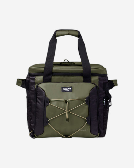 00066322-Igloo-Eco-Friendly 40 -can Camping Collapsible Roller Cooler - Olive