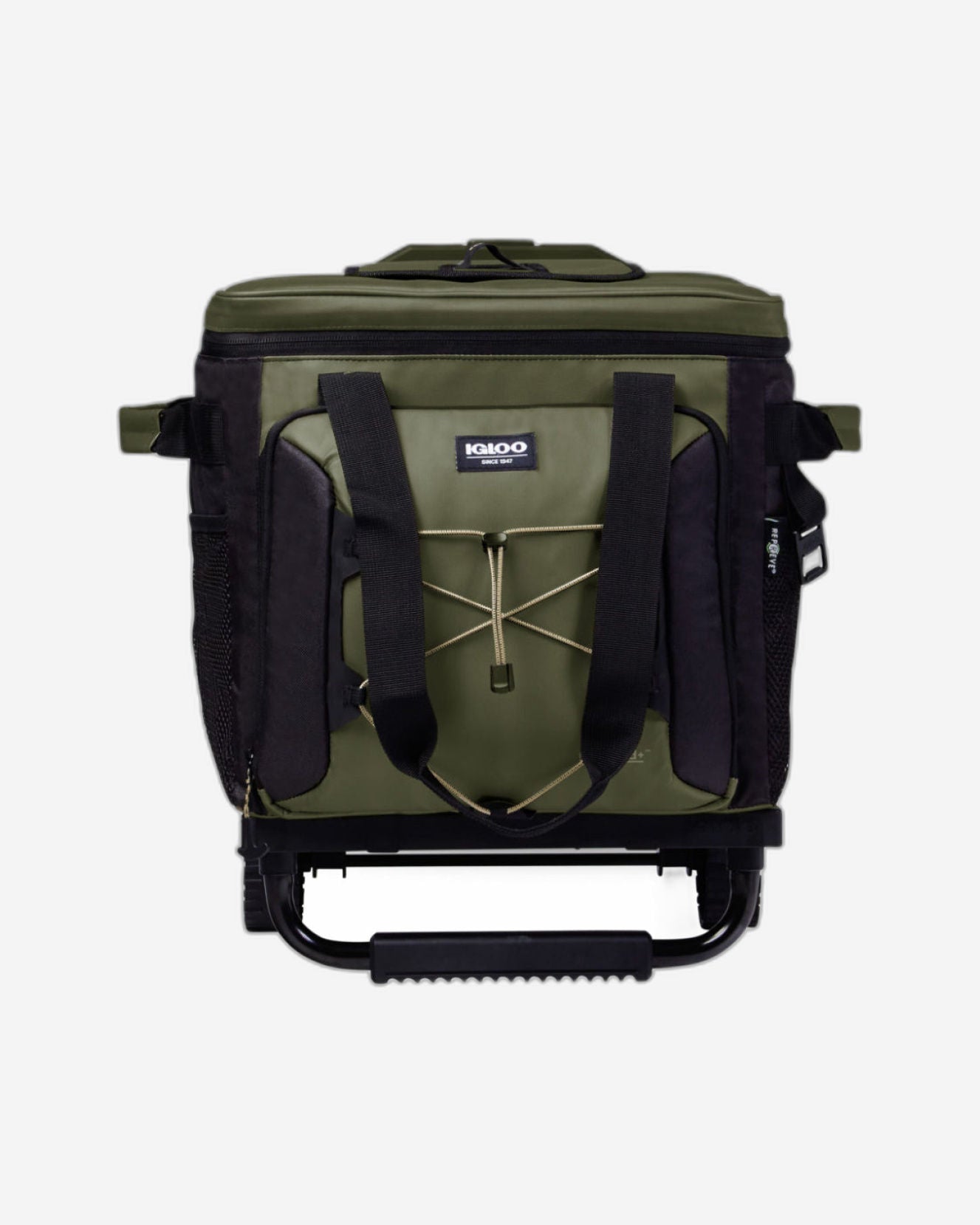 00066322-Igloo-Eco-Friendly 40 -can Camping Collapsible Roller Cooler - Olive