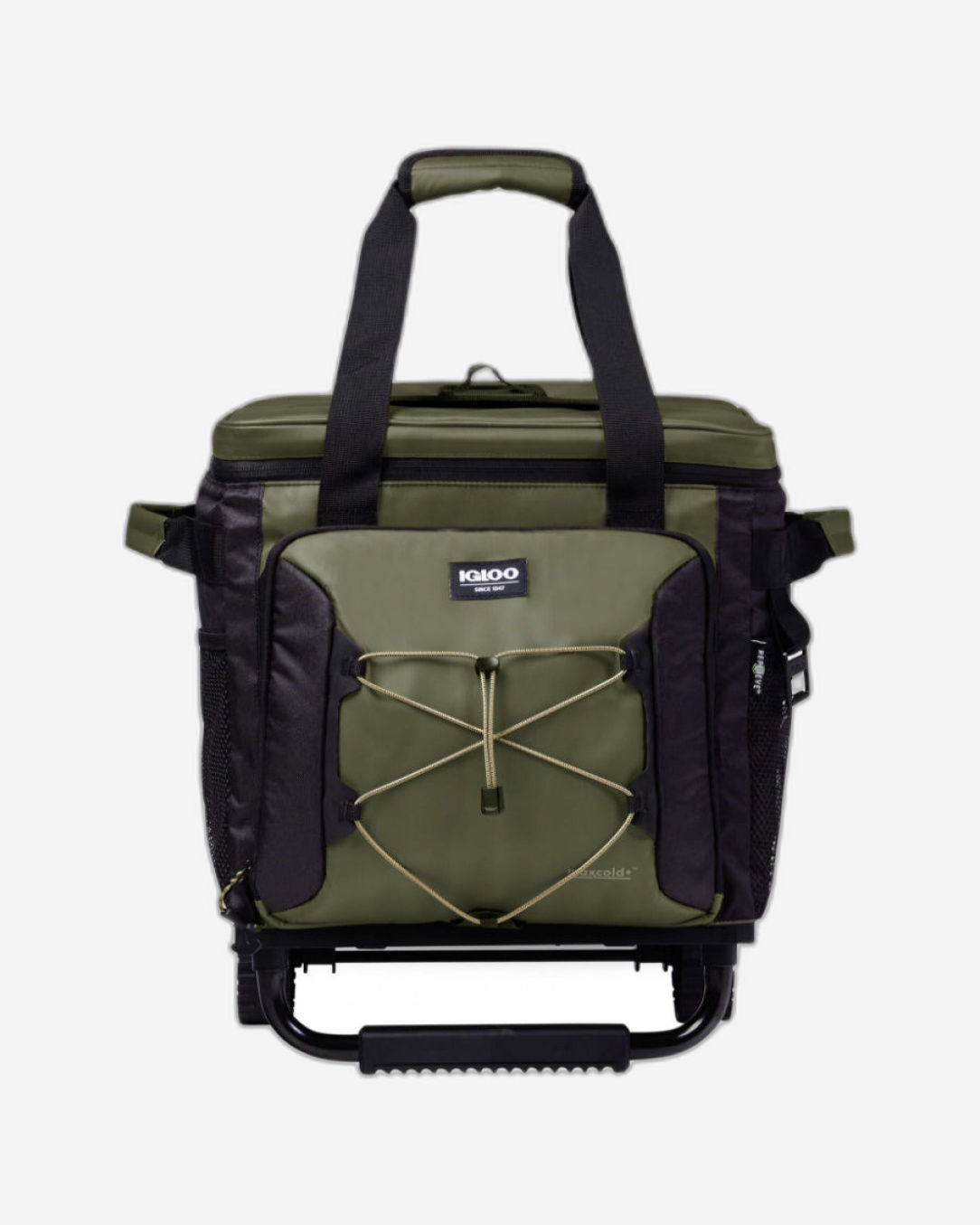 00066322-Igloo-Eco-Friendly 40 -can Camping Collapsible Roller Cooler - Olive