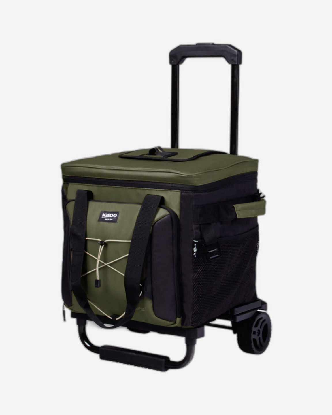 00066322-Igloo-Eco-Friendly 40 -can Camping Collapsible Roller Cooler - Olive
