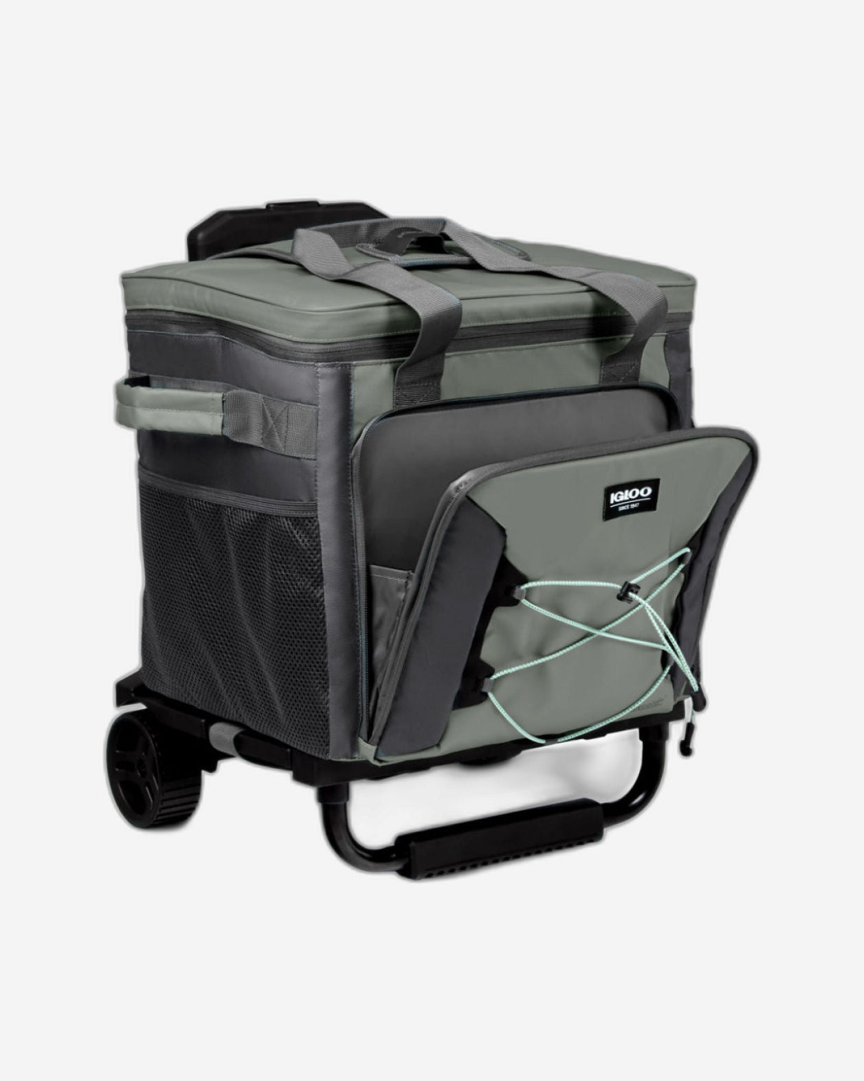 00066324-Igloo-Eco-Friendly 40 -can Camping Collapsible Roller Cooler - Gray