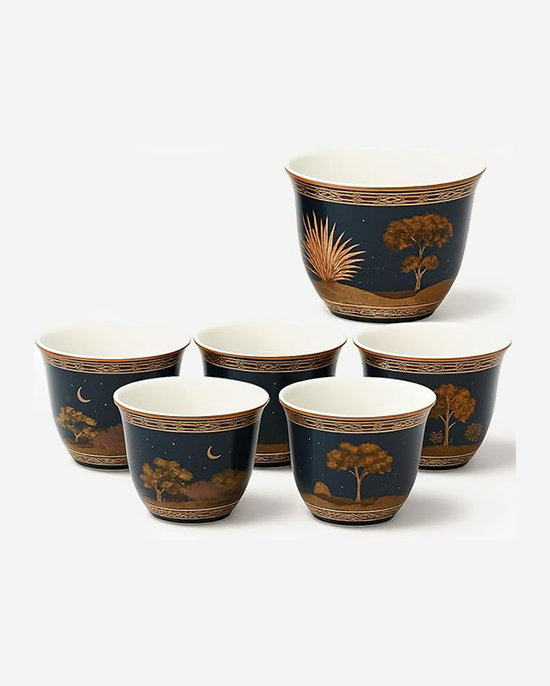 SG23-548GN Set of 6pcs Gahwa Cup Blue Moon