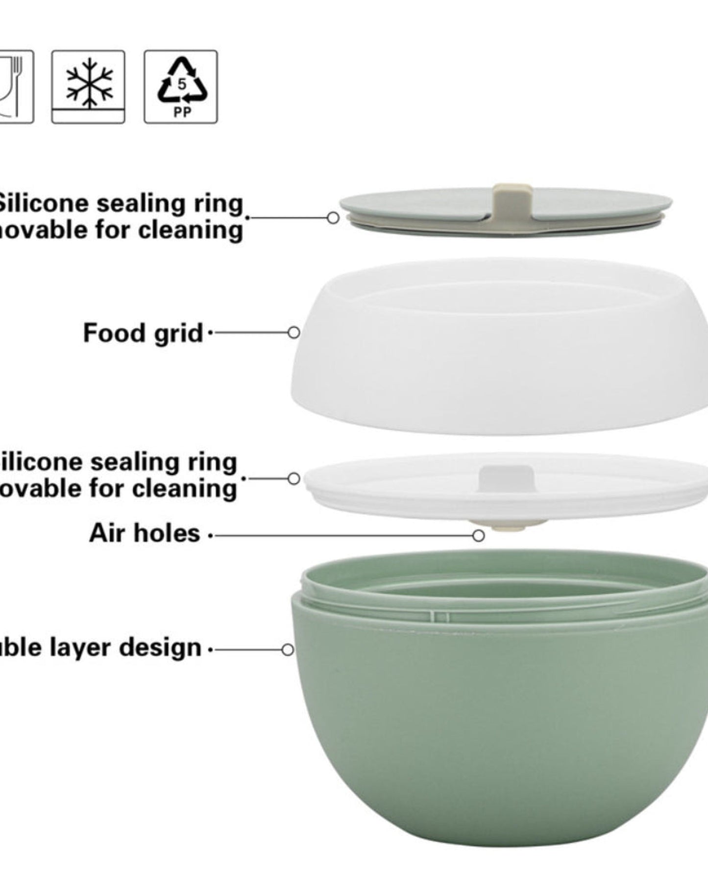 Fissman Lunch Box Round Green