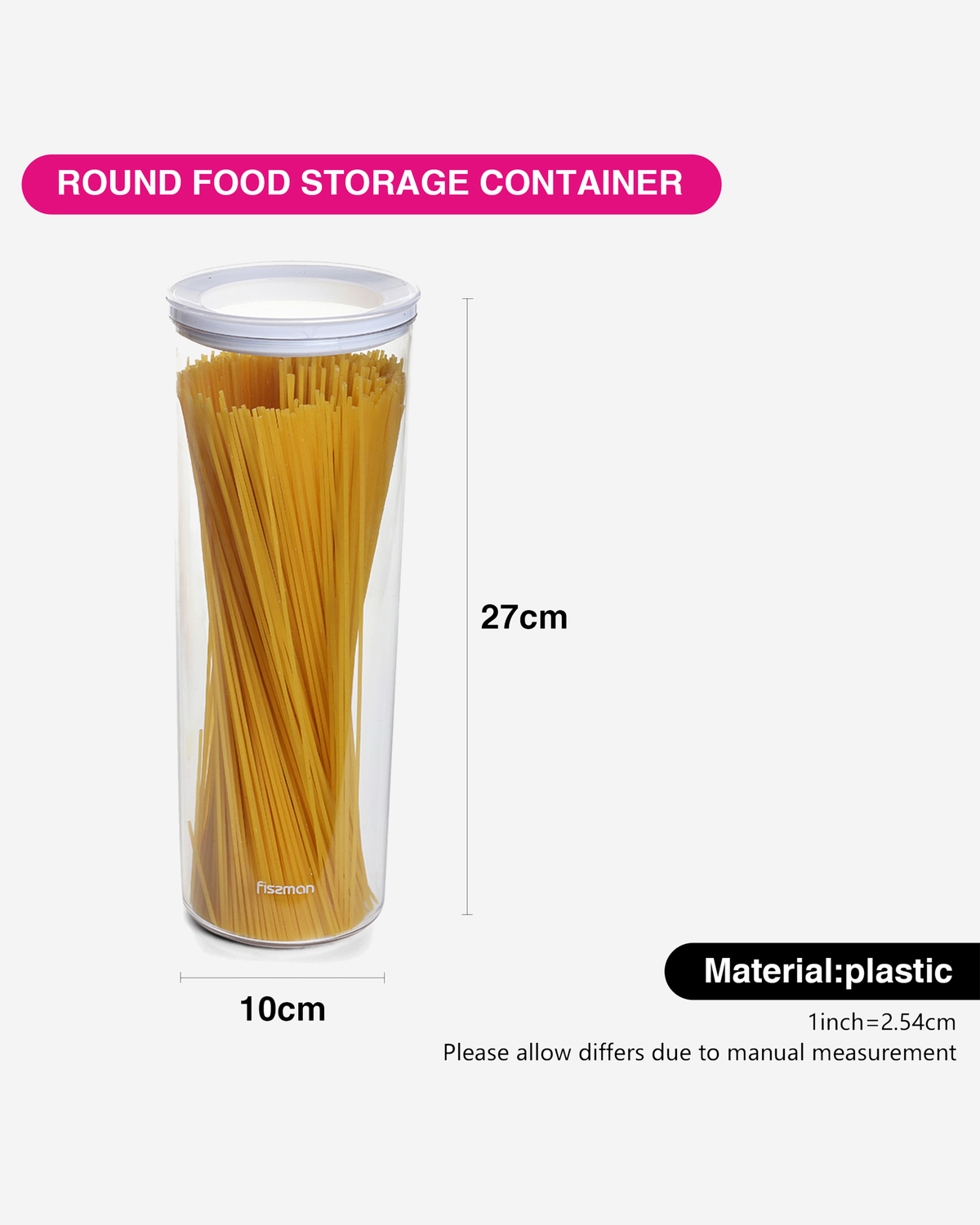 Fissman Food Storage Container Round Plastic 1.8L 10x28cm