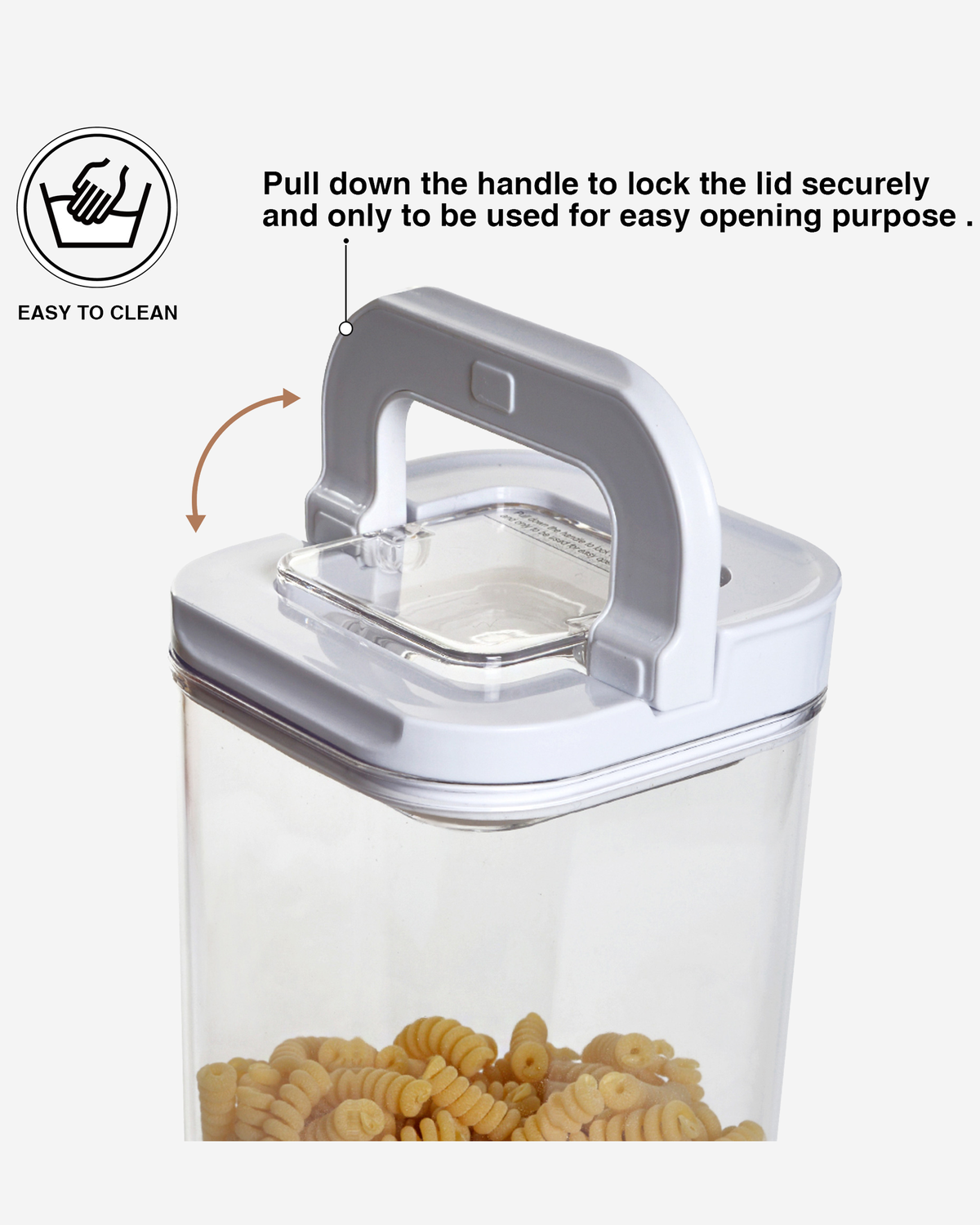 Fissman Food Storage Container Square Flip Lock Plastic 1.7L 11cm