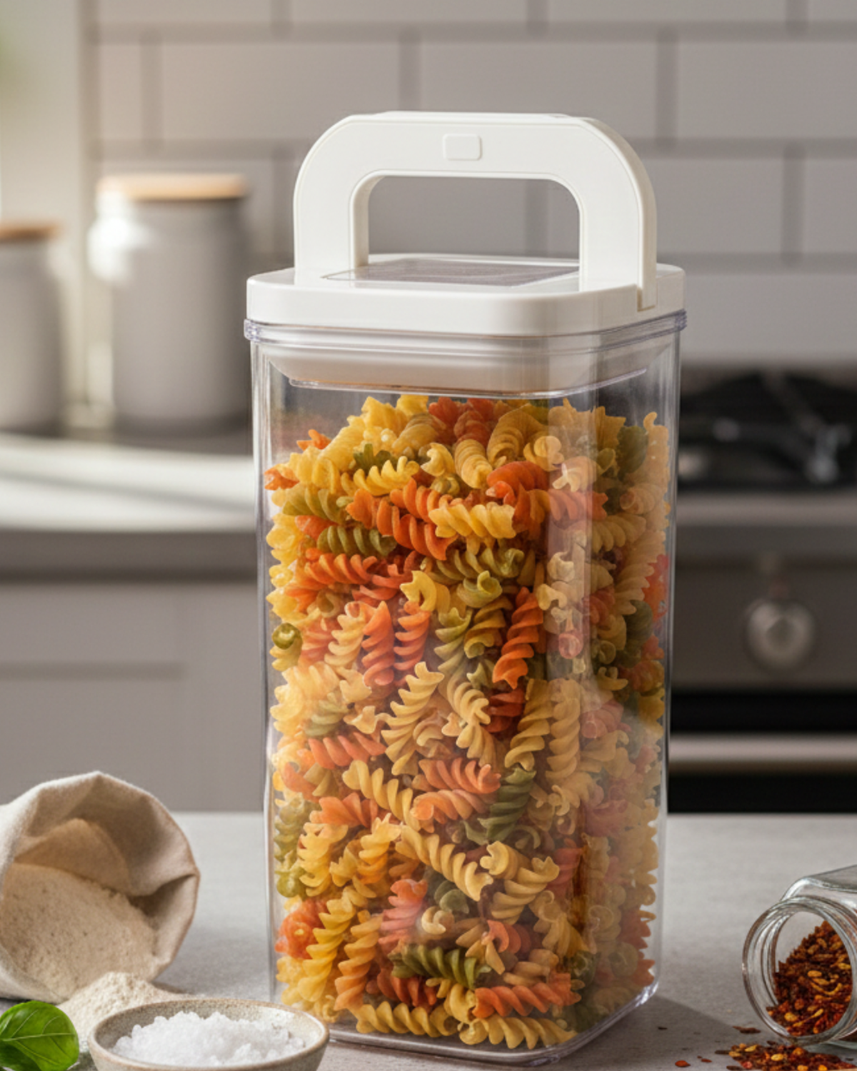 Fissman Food Storage Container Square Flip Lock Plastic 1.7L 11cm