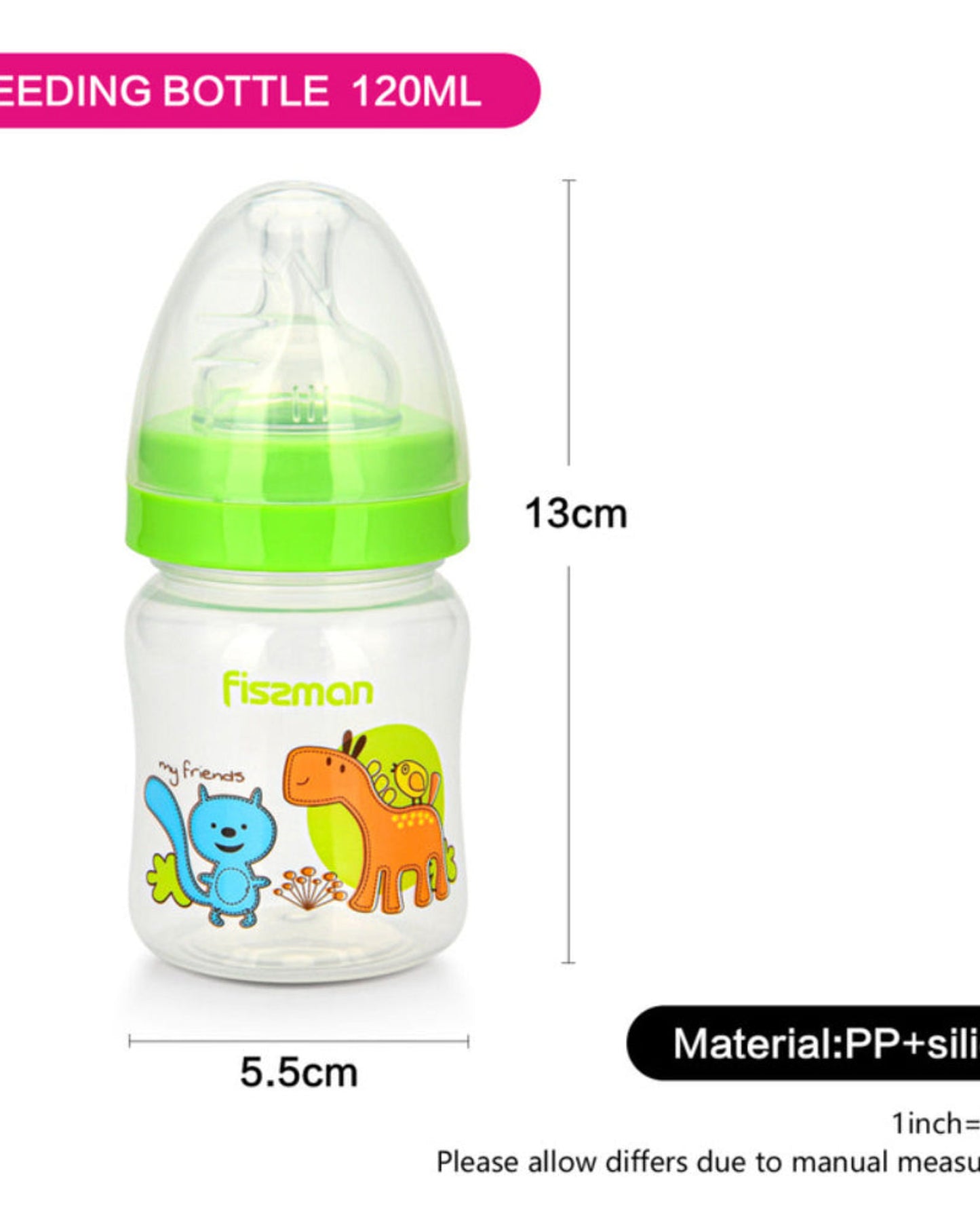 Fissman Feeding Bottle Wide Neck Green