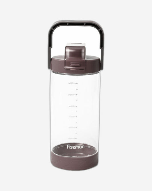 Fissman Water Bottle 1400ml Plastic BPA Free Non-Toxic Brown