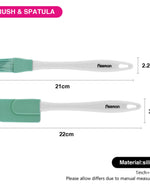 Fissman 2-Piece Brush And Spatula Set White/Green 22cm