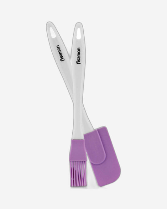 Fissman 2-Piece Brush And Spatula Set White/Purple 22cm