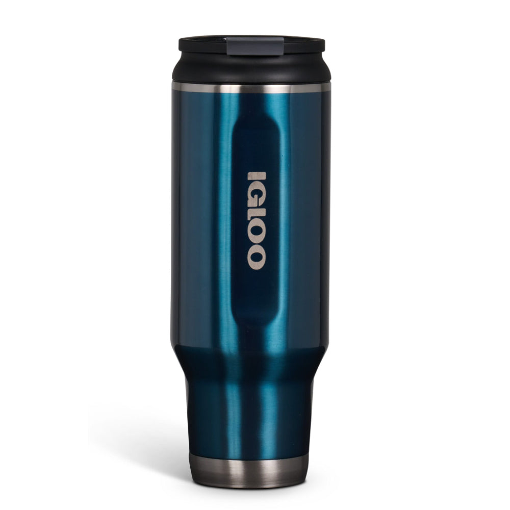 00071083-Igloo-40 Oz Stainless Steel Flip 'n' Sip Tumbler Modern Blu