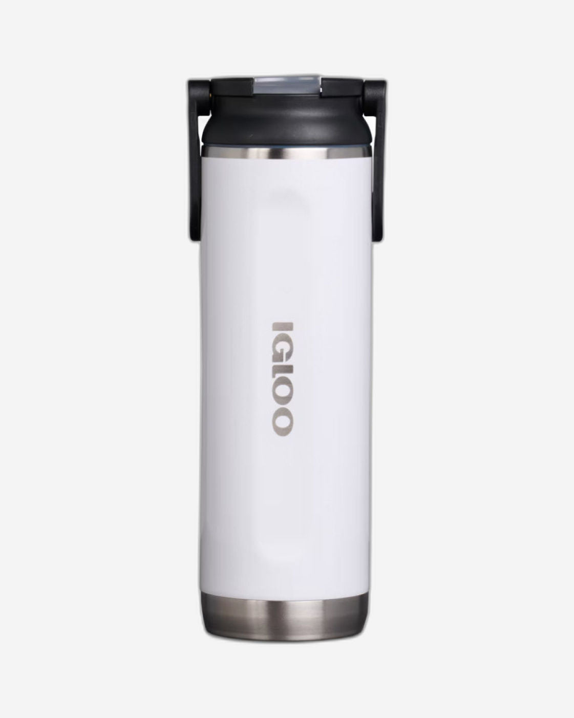 00071084-Igloo-20 Oz Stainless Steel Sport Sipper Bottle - WHT.SSTL