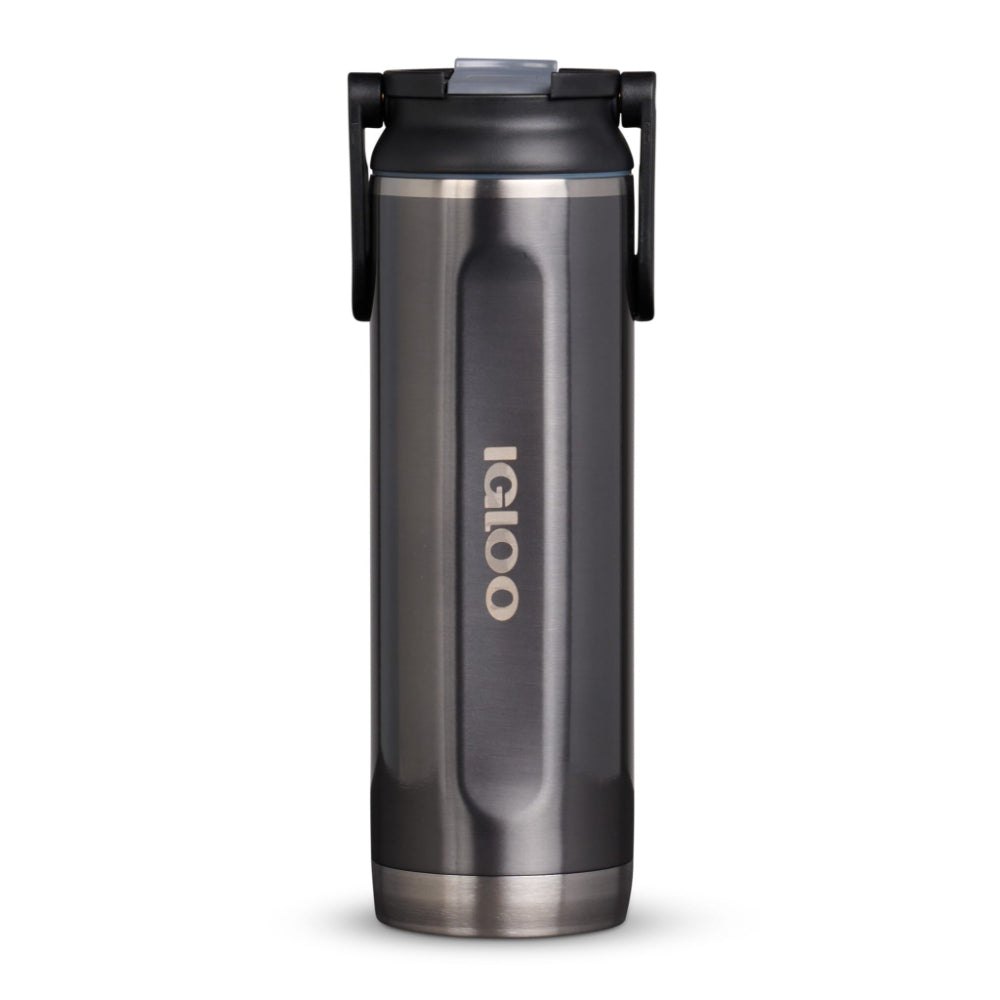 00071085-Igloo-20 Oz Stainless Steel Sport Sipper Bottle - Carbonite