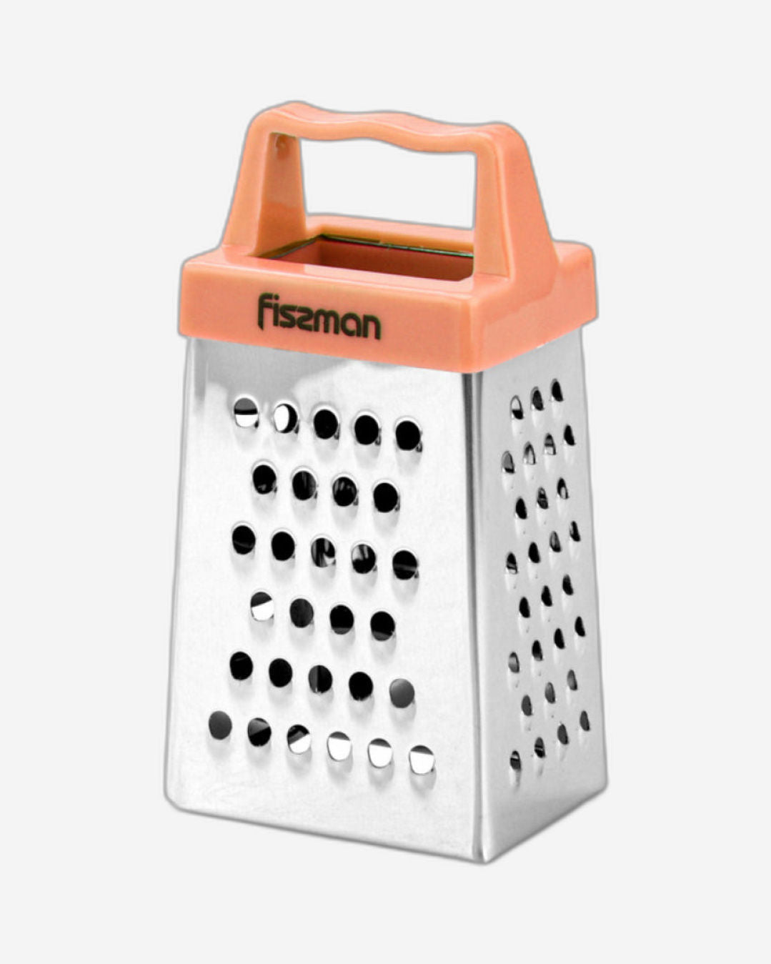 Fissman 3-Sided MINI Grater 3inch Multifunctional Handheld Cheese Peel Ref Magnet Orange