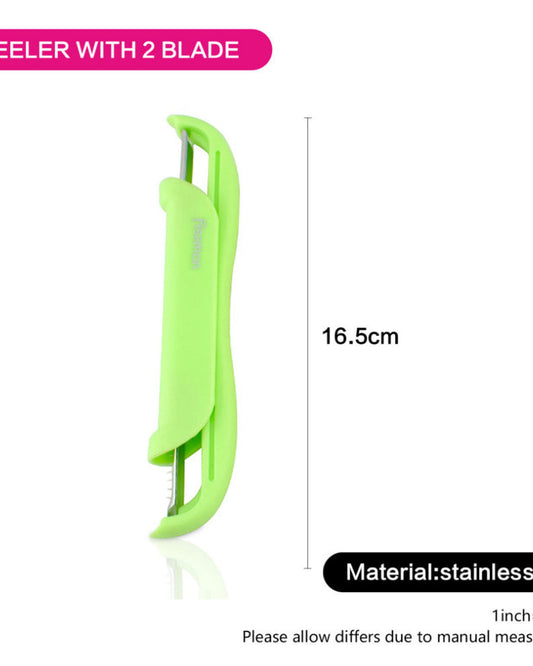 مقشرة فيسمان على شكل حرف P للخضراوات الورقية، شفرتان