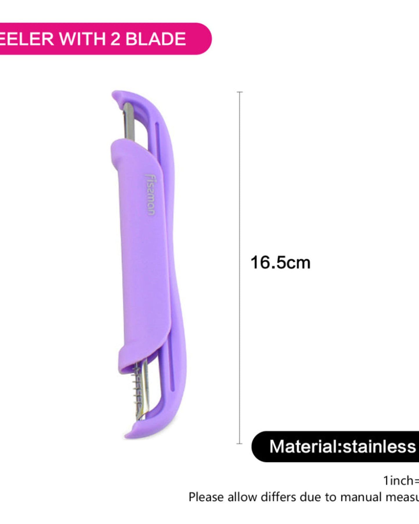 Fissman Peeler P-Shaped Vegetable Purple 2 Blades