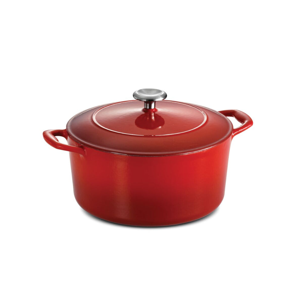 Tramontina Since 1911 Made In Brazil 5.5 Qt Enameled Cast-Iron Series 1000 Covered Round Dutch Oven - Gradated Red
