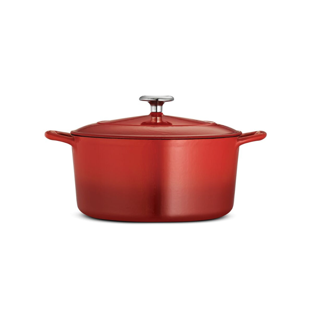 Tramontina Since 1911 Made In Brazil 5.5 Qt Enameled Cast-Iron Series 1000 Covered Round Dutch Oven - Gradated Red