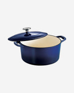 Since 1911 Made in Brazil 5.5 Qt Enameled Cast-Iron Series 1000 Covered Round Dutch Oven - Gradated Cobalt
