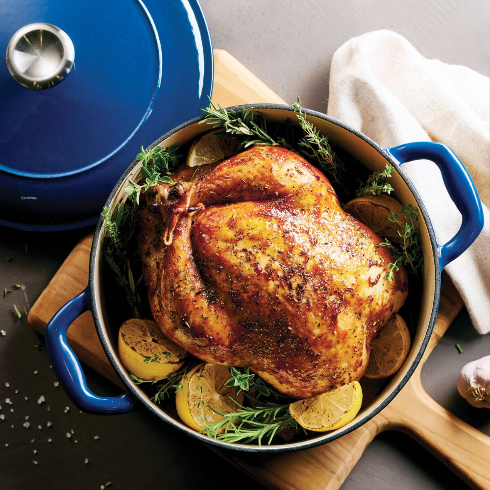 Tramontina Since 1911 Made In Brazil 5.5 Qt Enameled Cast-Iron Series 1000 Covered Round Dutch Oven - Gradated Cobalt