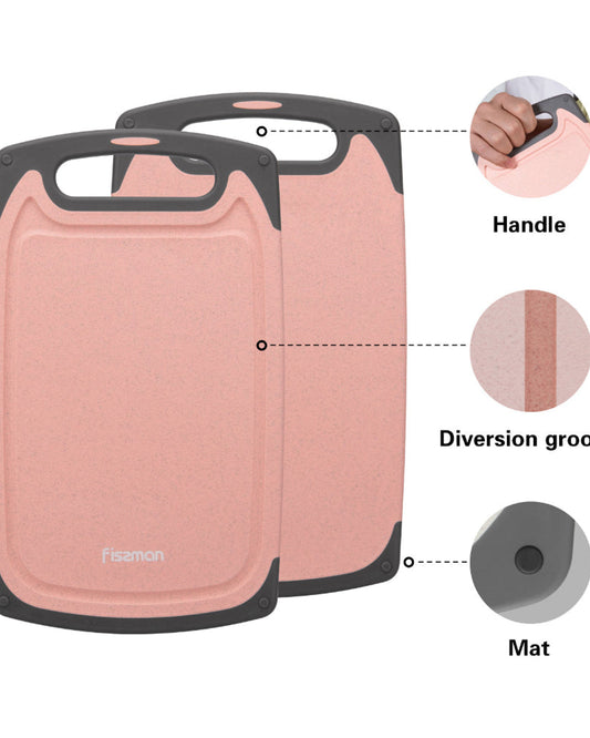 Fissman Multi-Purpose Cutting Board Pink/Grey 25x15x0.8cm