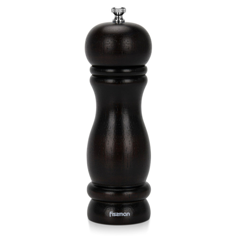 Fissman Salt and Pepper Mill Rook Shape Dark Brown Wooden Style15 x 6cm