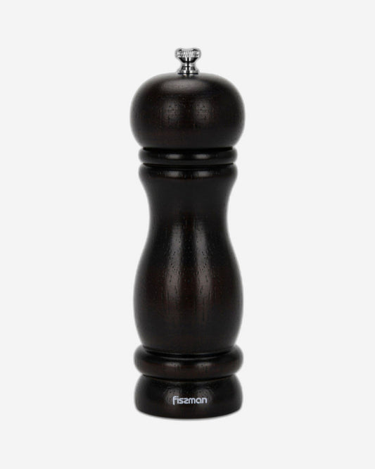 Fissman Salt and Pepper Mill Rook Shape Dark Brown Wooden Style15 x 6cm