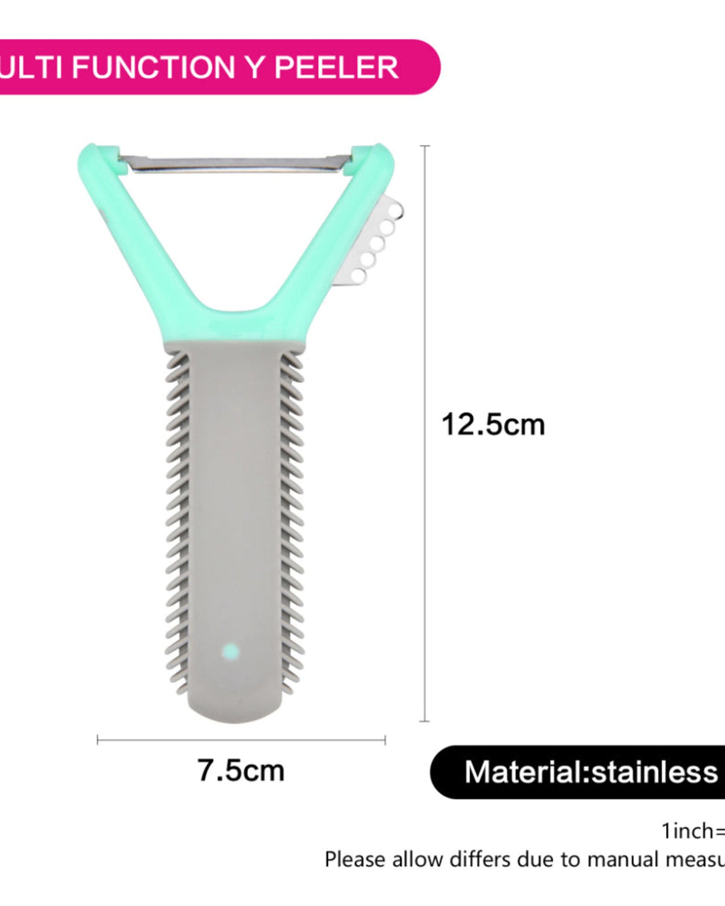 Fissman Multi-Function Stainless Steel Y-Shaped Peeler Green 13cm