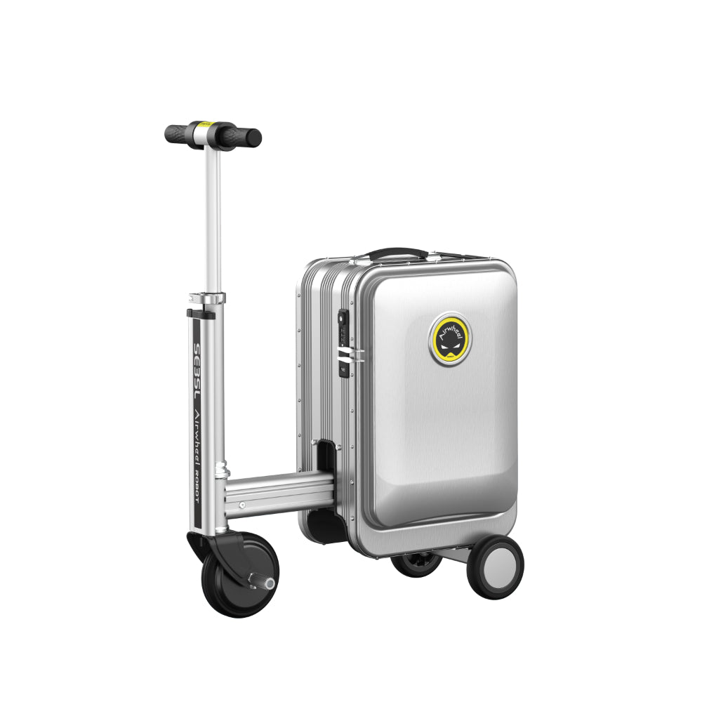 Airwheel SE3SL - Electric Luggage Scooter - Silver | Smart-Riding Automatic-Extendable Suitcase with Removable Battery
