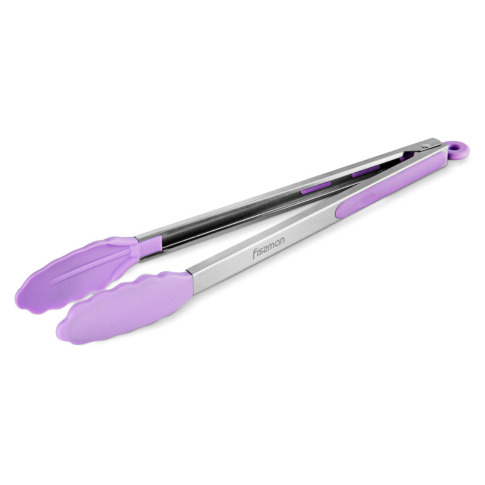Fissman Stainless Steel Cooking Tongs With Silicone Purple 36cm