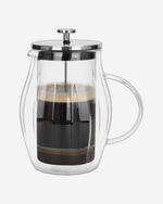 Fissman Double wall French Press Coffee Maker Borosilicate Glass 600ml Silver