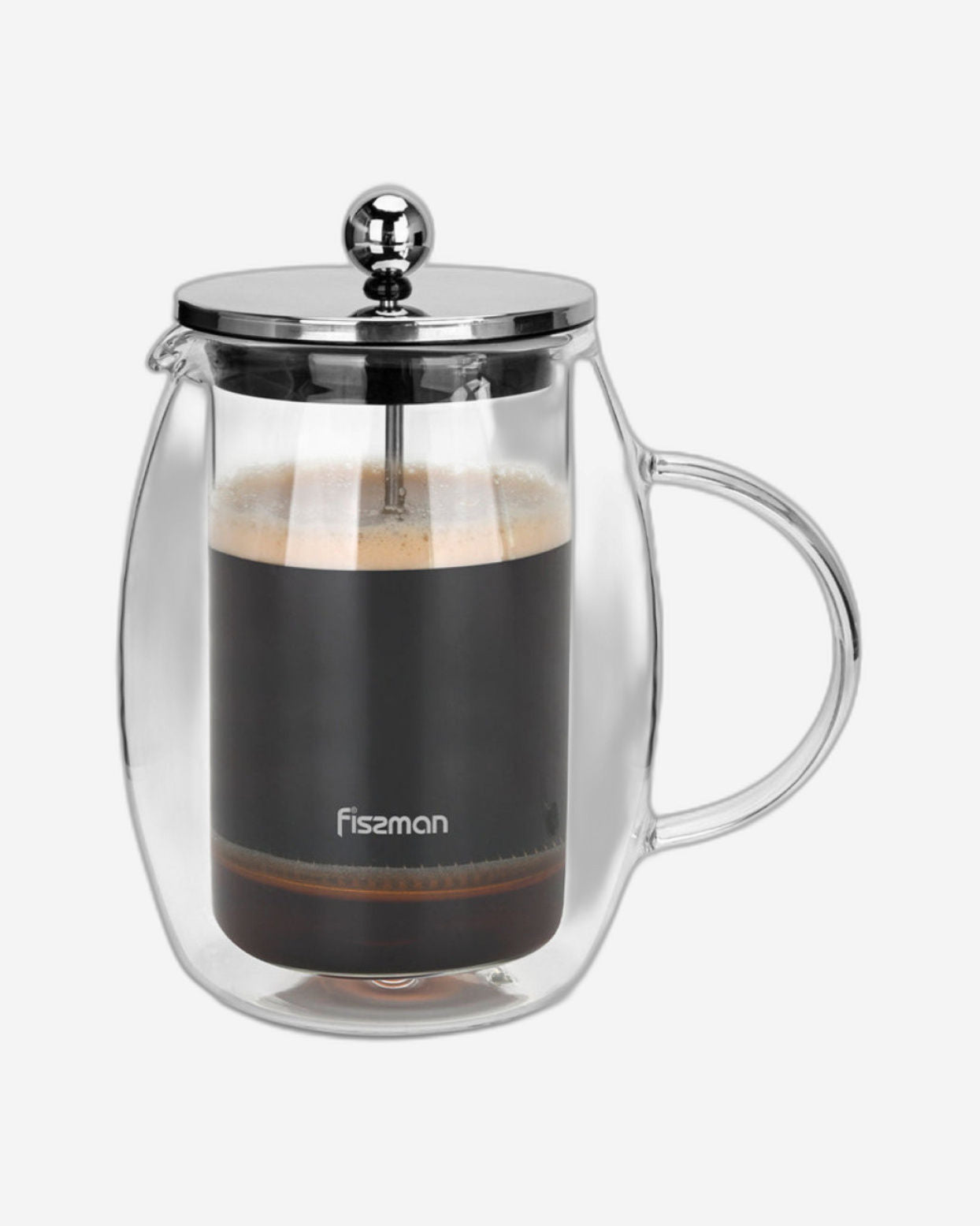 Fissman Double wall French Press Coffee Maker Borosilicate Glass 600ml Black