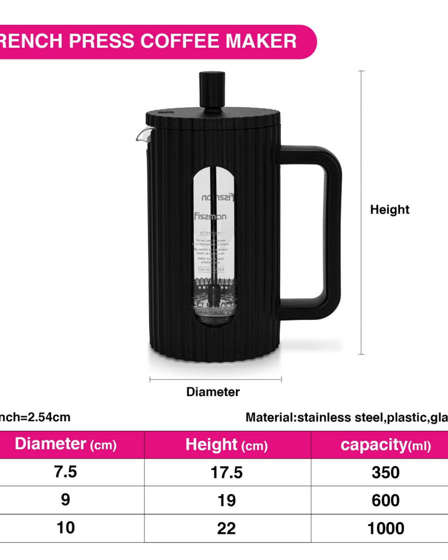 Fissman French Press Coffee 600ml