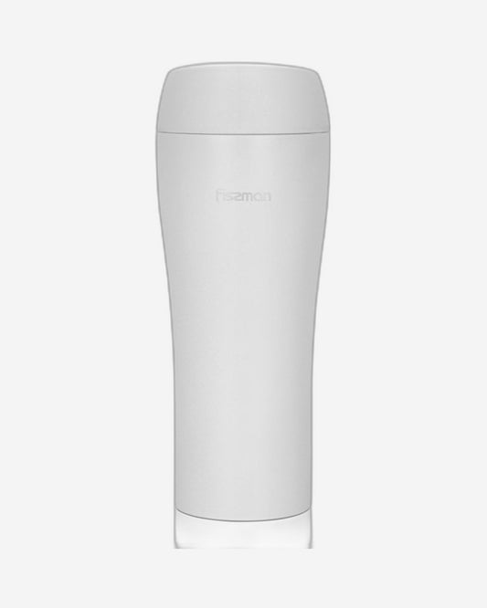 Fissman Double Wall Vacuum Travel Mug 420ml, Color White Stainless Steel