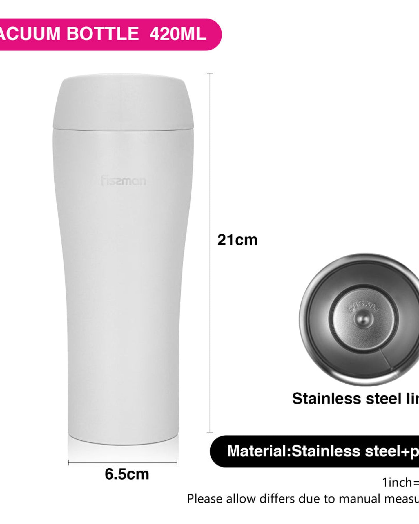 Fissman Travel Mug White 420ml