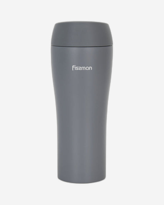Fissman Double Wall Vacuum Travel Mug 420ml, Color Grey Stainless Steel