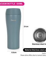 Fissman Double Wall Vacuum Travel Mug 420ml, Grey Color Stainless Steel