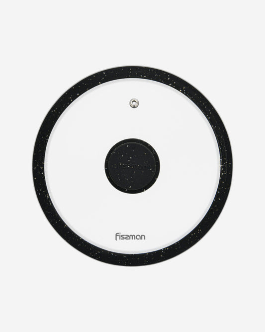 Fissman Glass Lid 20cm Arcades With Silicone Rim Black