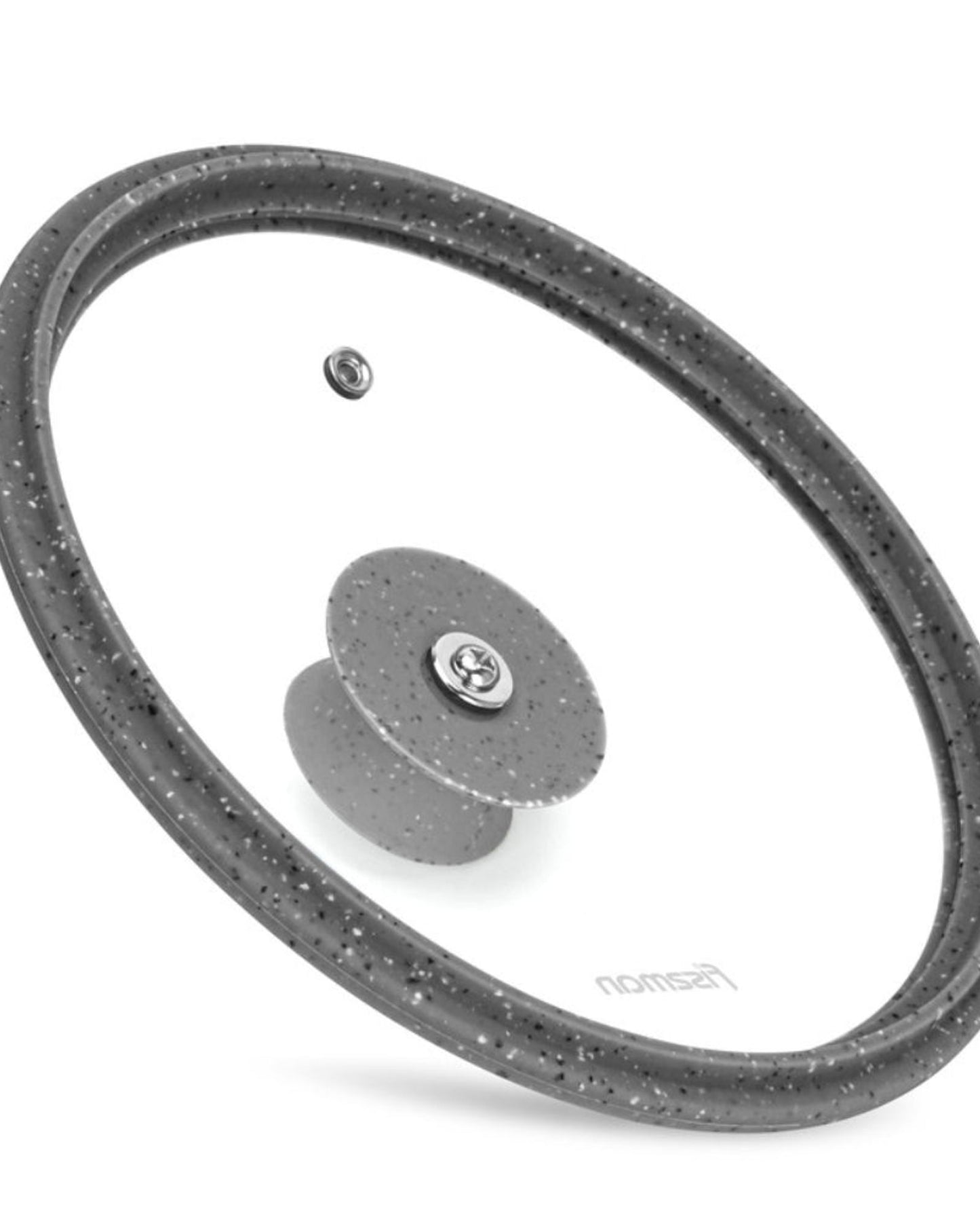 Fissman Glass Lid 20cm Arcades With Marbling Silicone Rim Grey