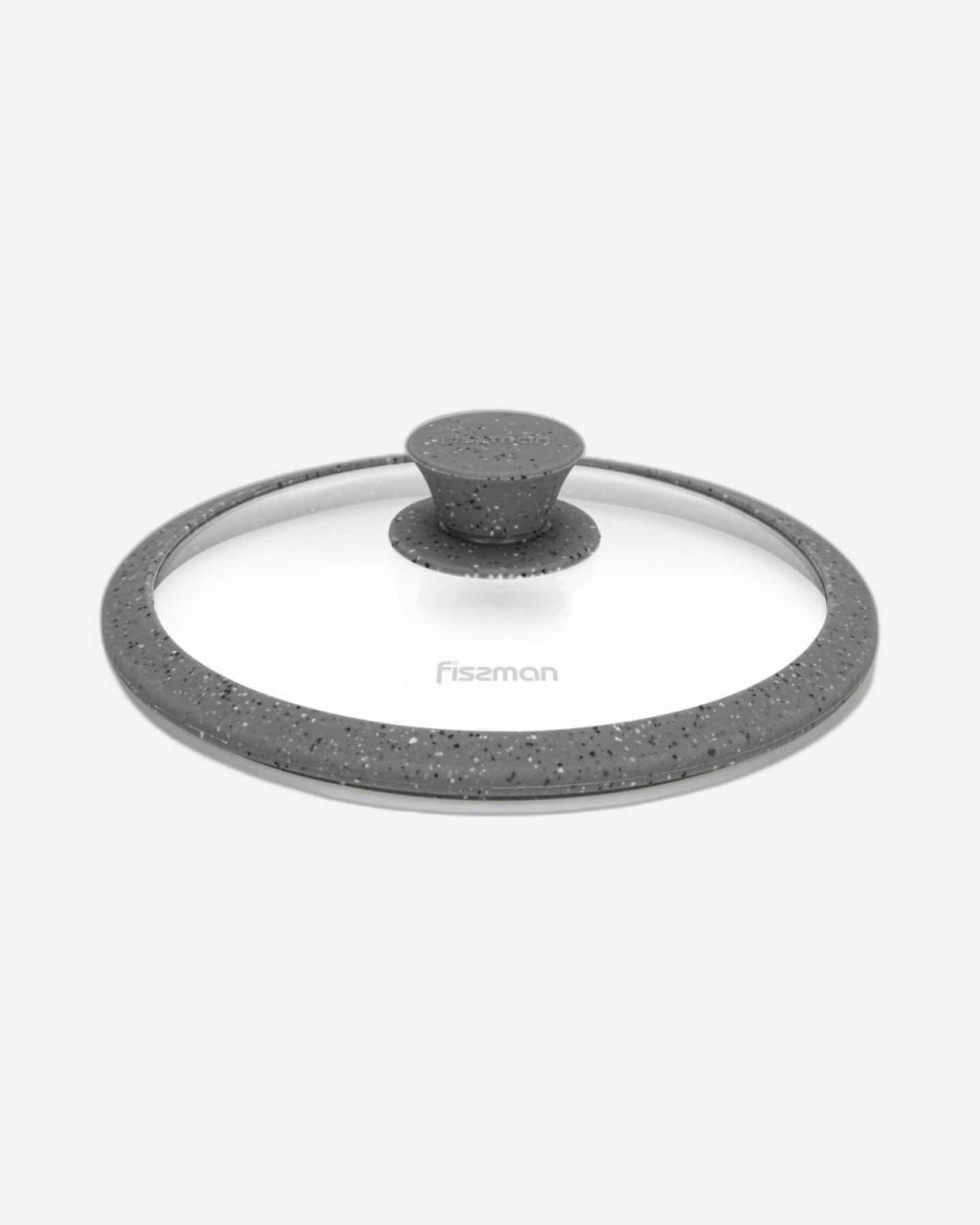 Fissman Glass Lid 20cm Arcades With Marbling Silicone Rim Grey