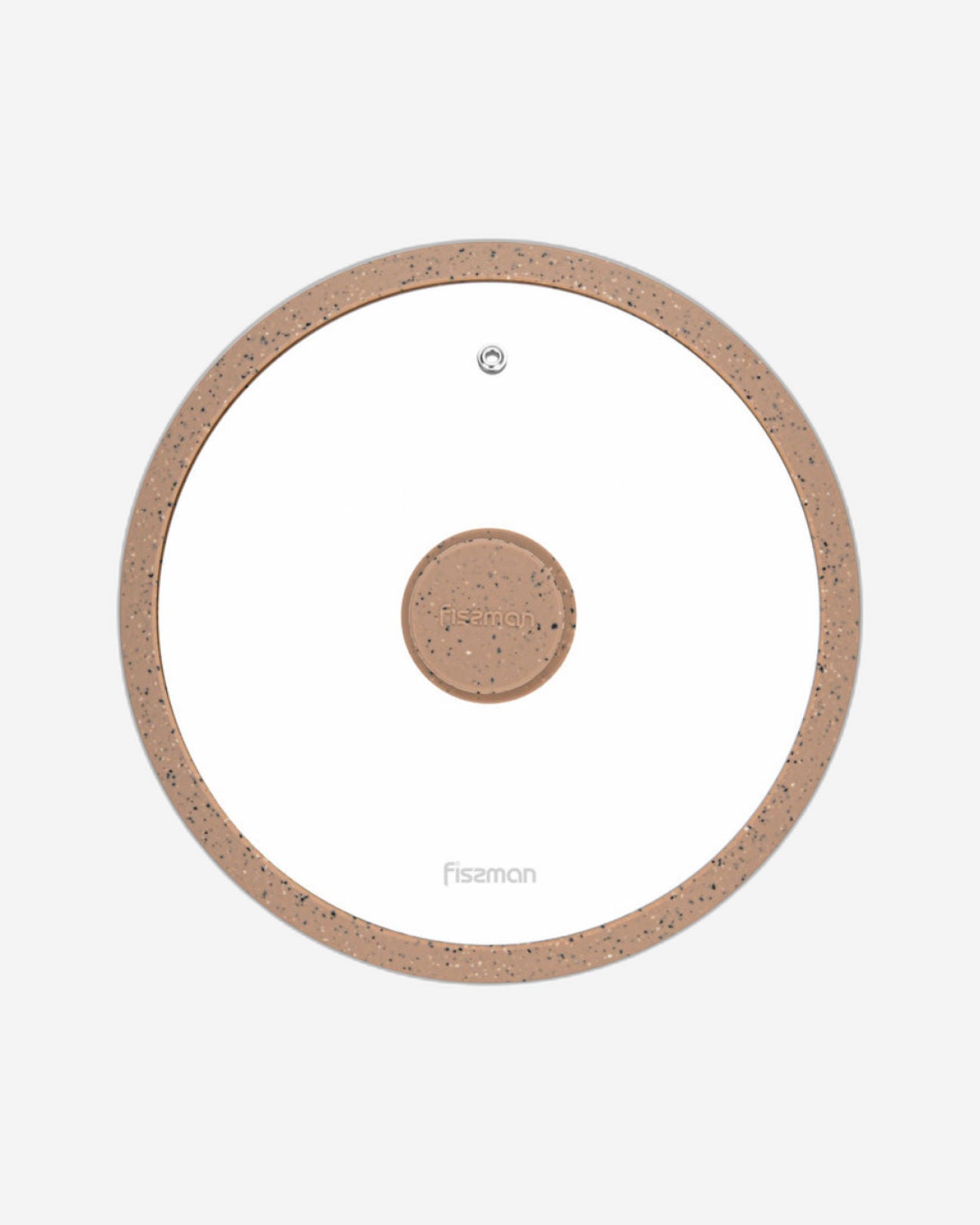 Fissman Glass Lid  24cm Arcades With Marbling Silicone Rim Brown