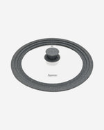 Fissman Multi-Size Lid With Marble Silicone Rim 24/26/28cm Clear/Grey