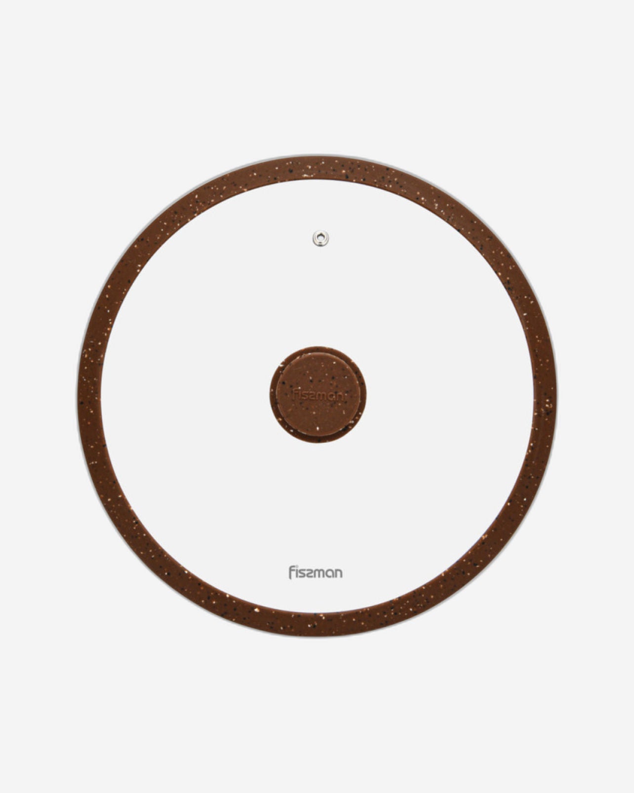 Fissman Glass Lid 28cm Arcades With Marble Silicone Rim Brown