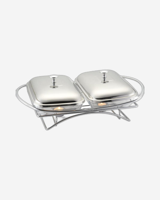 Cuisine Art Steel Warmer - 2 x 1.5-Liter Capacity - Dual Food Warming Convenience